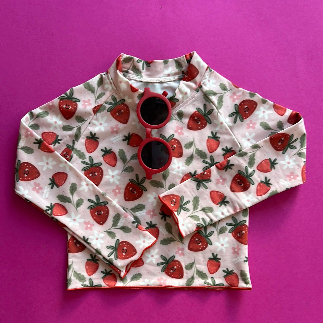 Blouse with UV protection ☀️ - strawberries - UV PROTECTION TOP