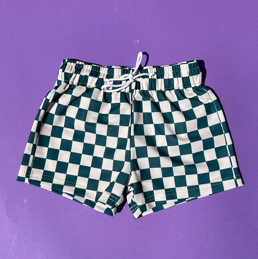 Shorts with UV protection *limited edition* - checks green