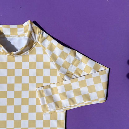 Blouse with UV protection *limited edition* - checks yellow