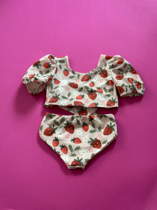 Two-piece swimsuit with UV protection - strawberries 