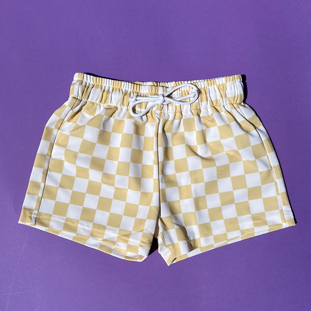 Shorts with UV protection *limited edition* - checks yellow