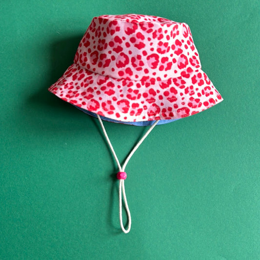 Bucket hat with laces - leopard